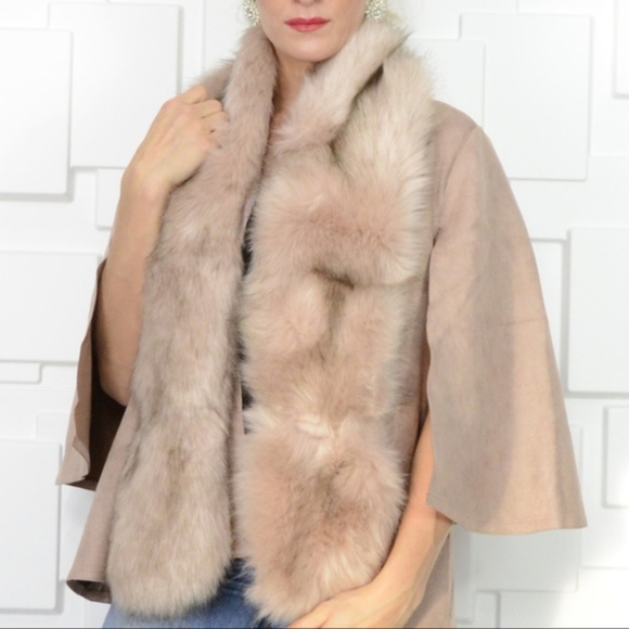 BLUSH PINK FAUX FUR SCARF - Picture 5 of 5